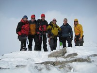 Group above Balfour glacier
